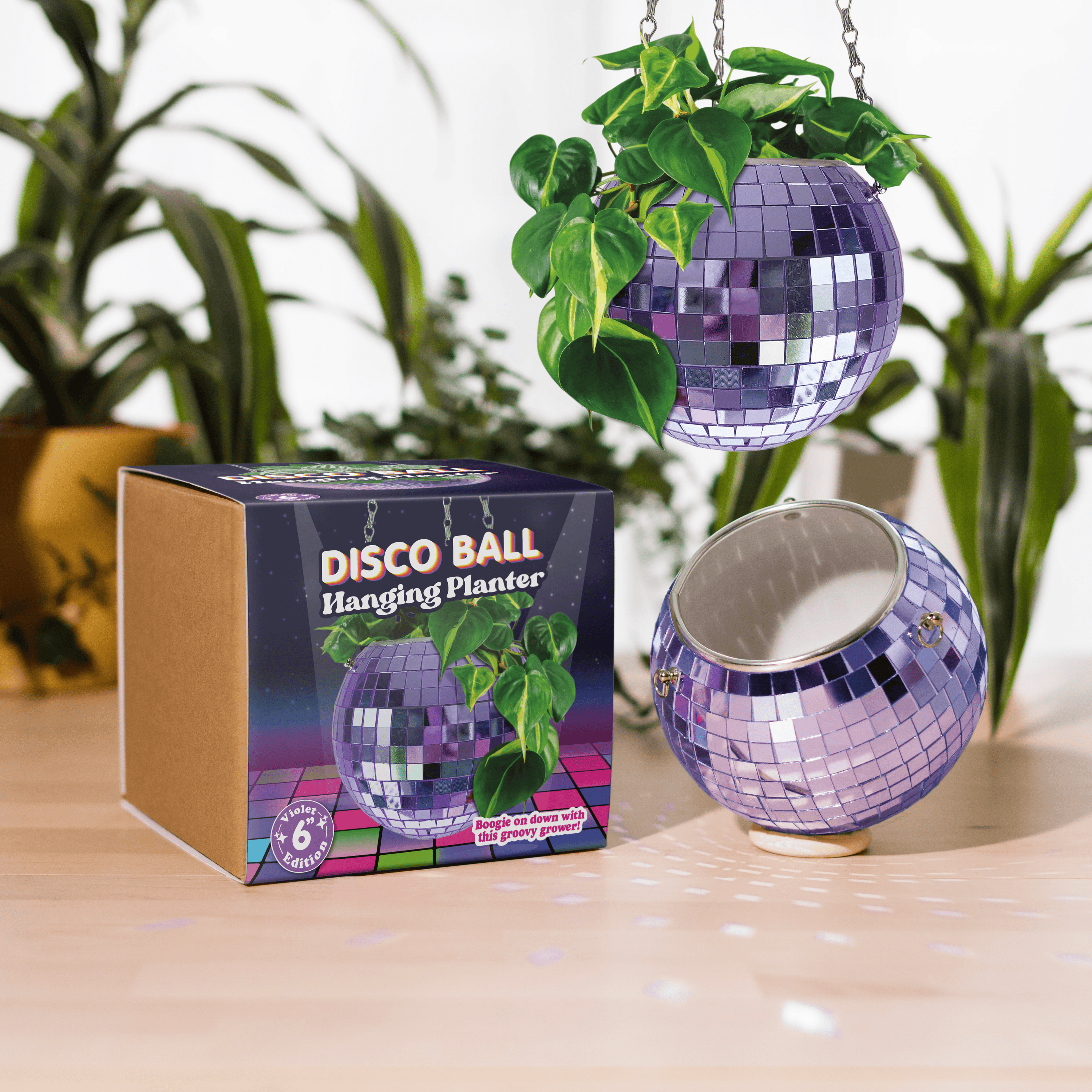 Disco Ball Hanging Planter Lilac (6-inch)