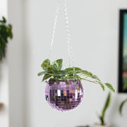 Disco Ball Hanging Planter 6inch Lilac
