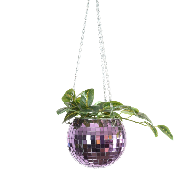 Disco Ball Hanging Planter 6inch Lilac