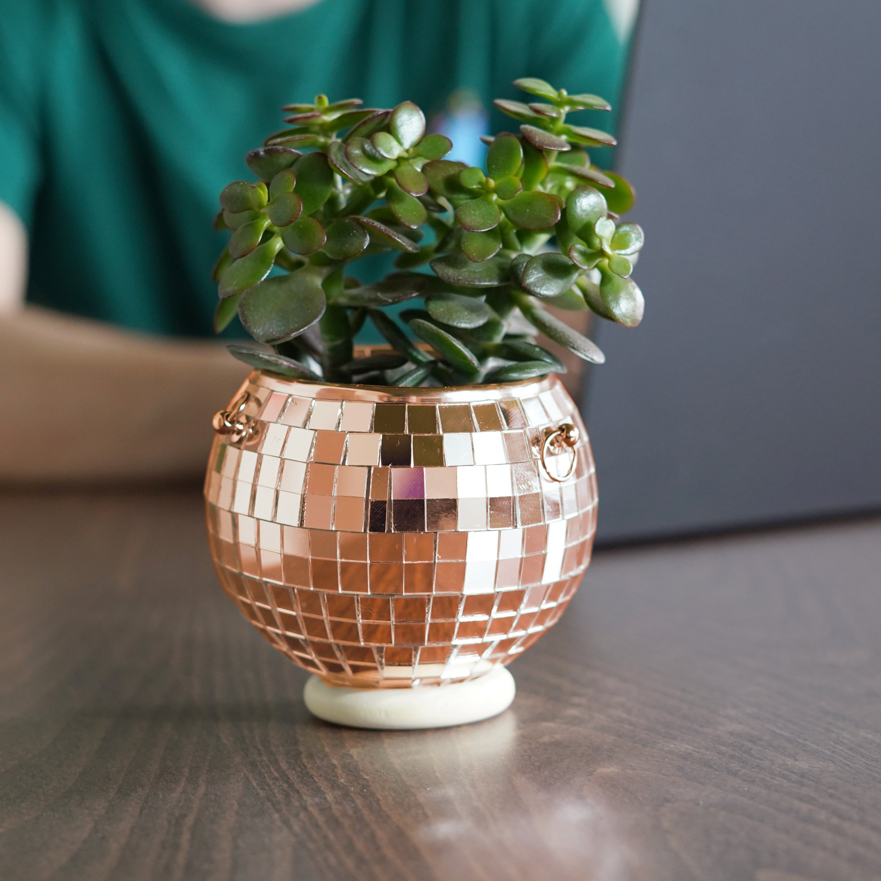 Disco Ball Hanging Planter - Rose Gold (4-inch)