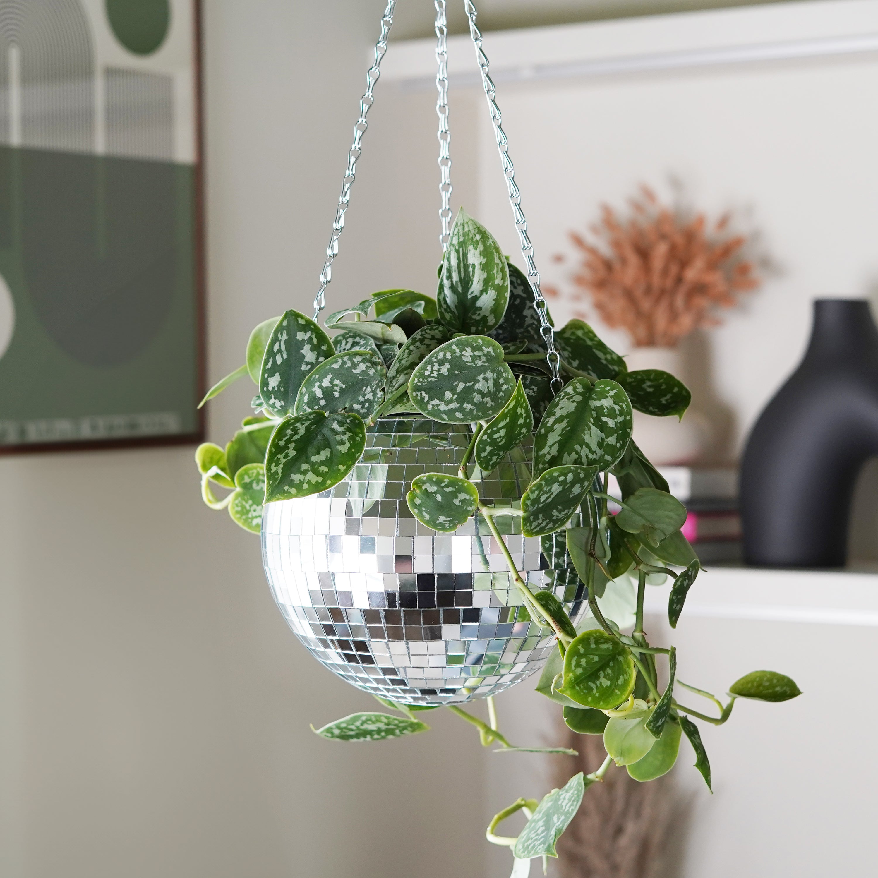 disco ball pot plant Disco Ball Hanging Planter (8-inch)