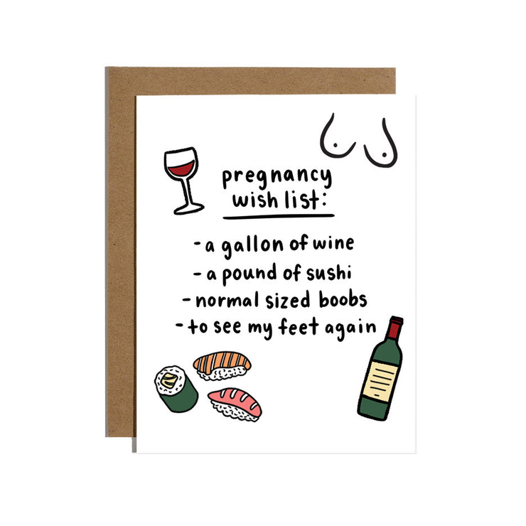 Pregnancy Wishlist Greeting Card