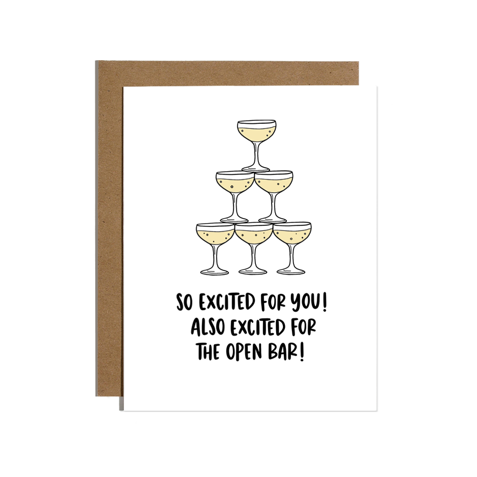 Open Bar Wedding Greeting Card