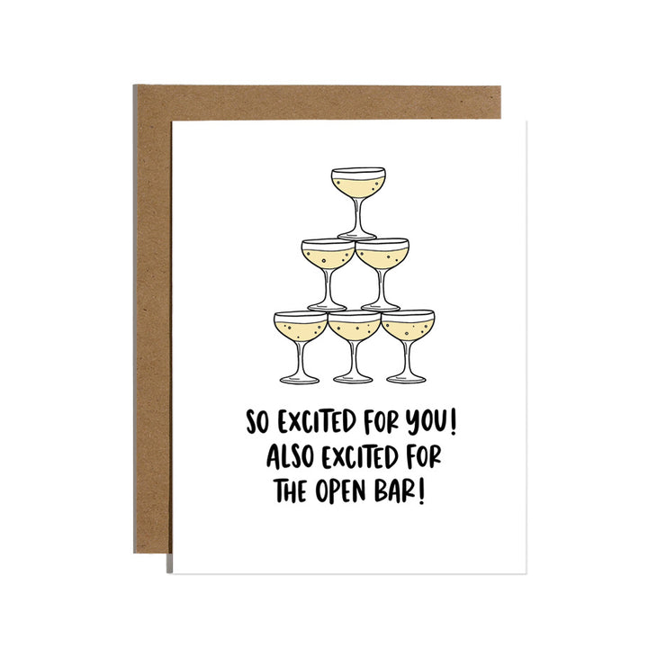 Open Bar Wedding Greeting Card