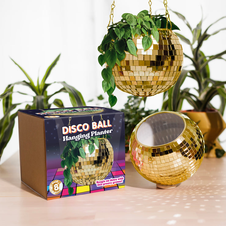 Disco Ball Hanging Planter - Gold (8inch)