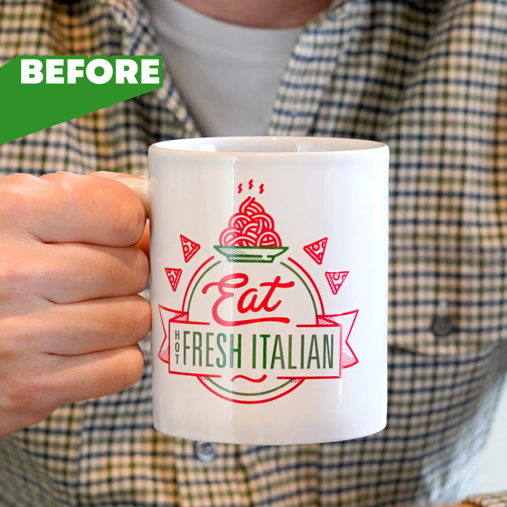 Rude Heat Change Mug - Eat Fresh Italian