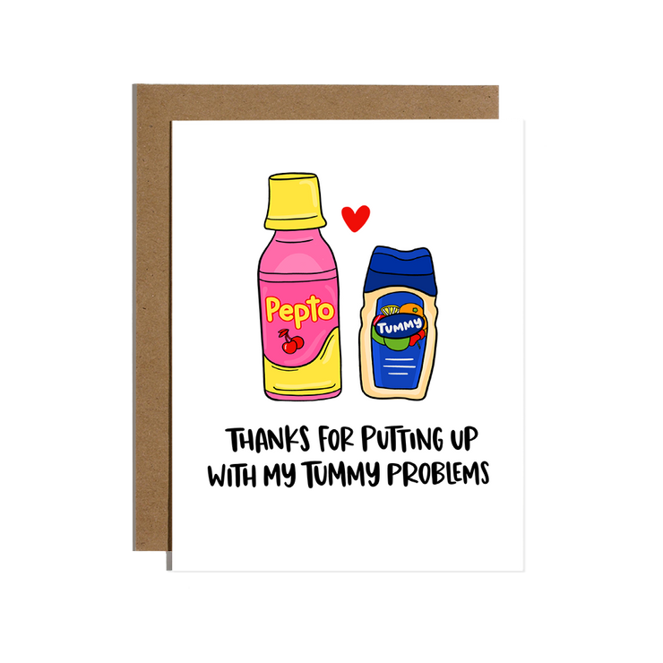 Tummy Problems Greetings Card