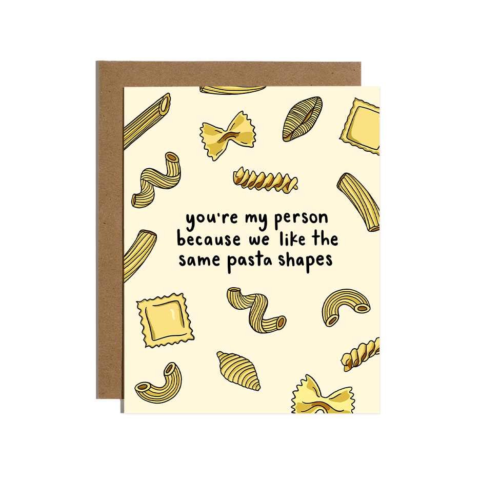 Pasta Shapes Greetings Card