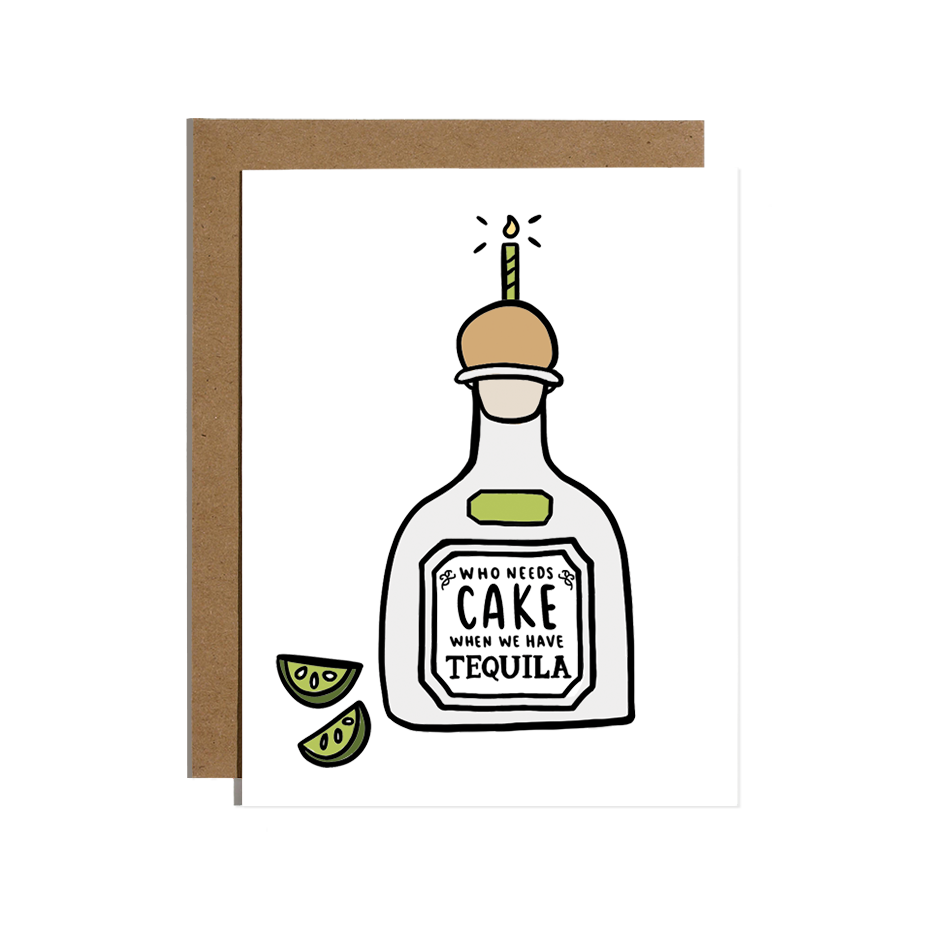 Cake Tequila Birthday Card