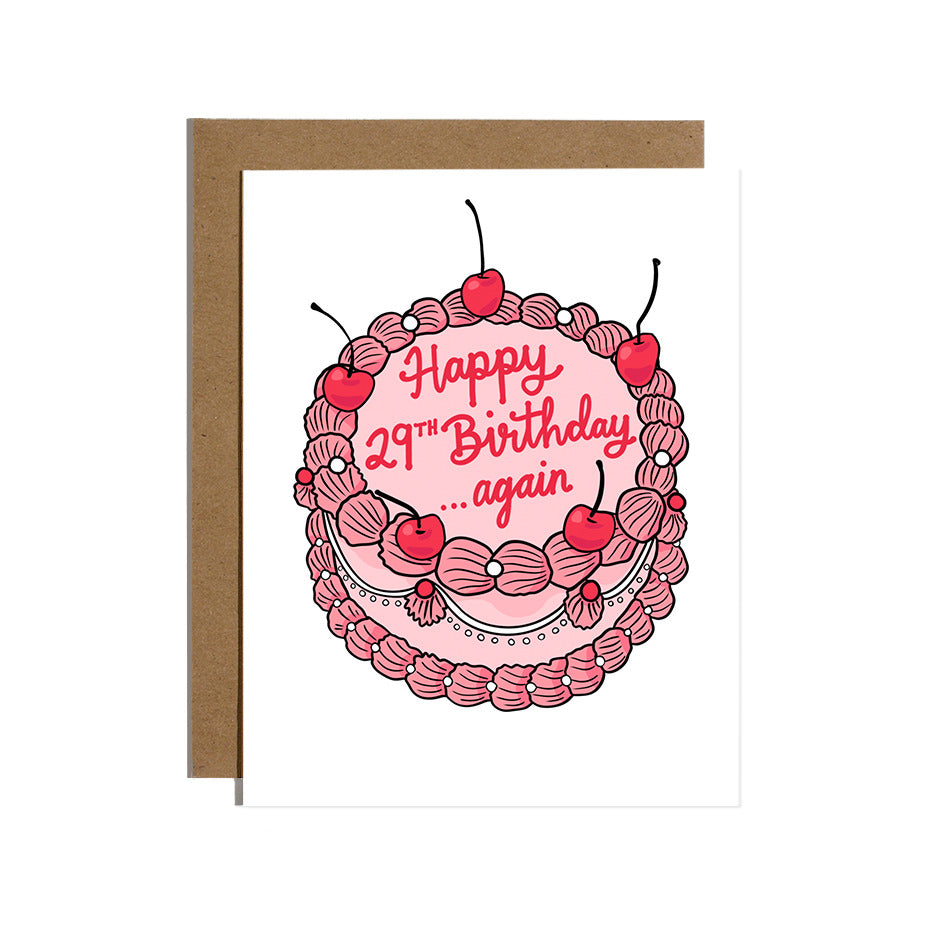29th Bday Cake Greeting Card