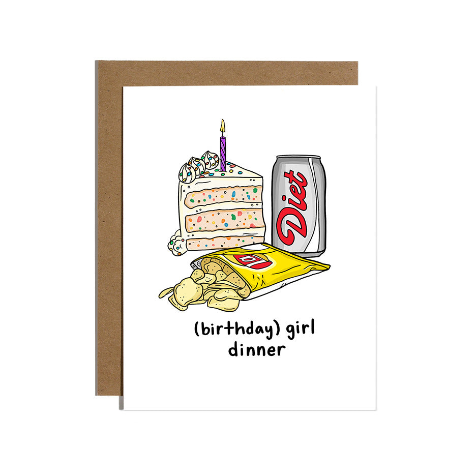 Girl Dinner Greeting Card