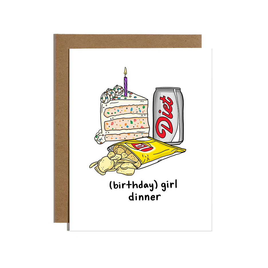 Girl Dinner Greeting Card