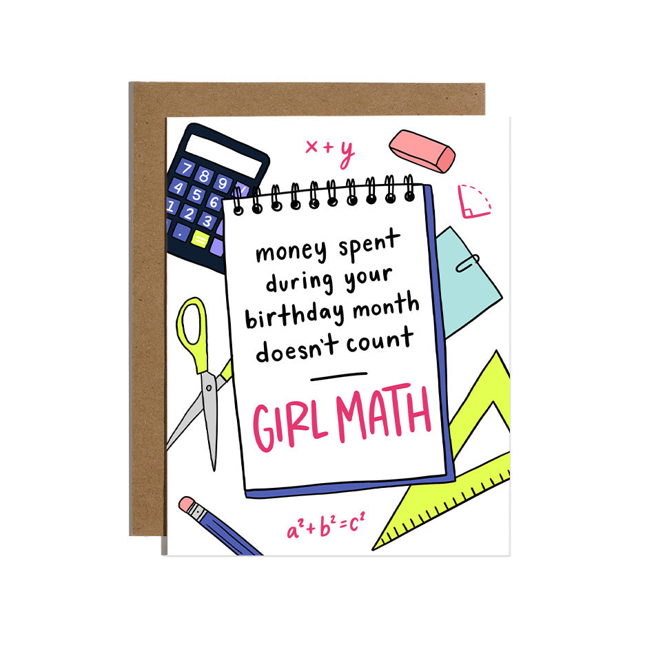 Girl Math Greeting Card