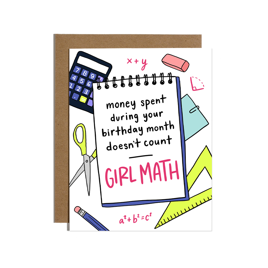 Girl Math Greeting Card