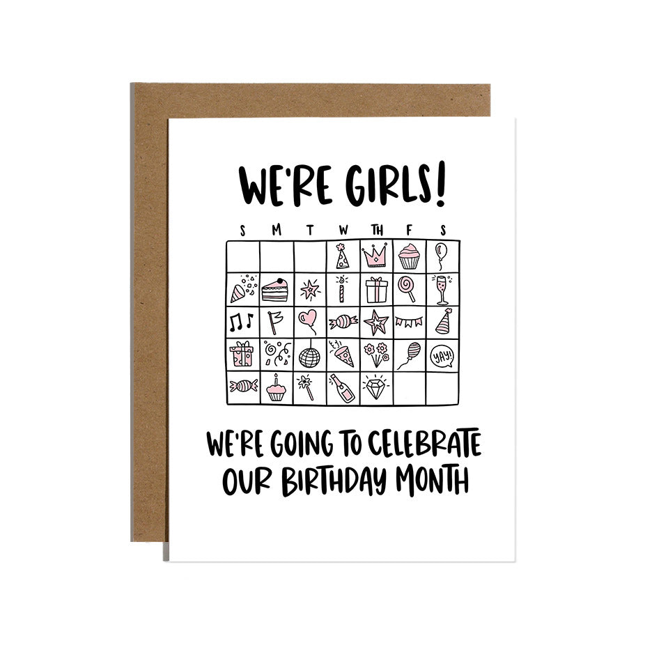 We're Girls Birthday Card