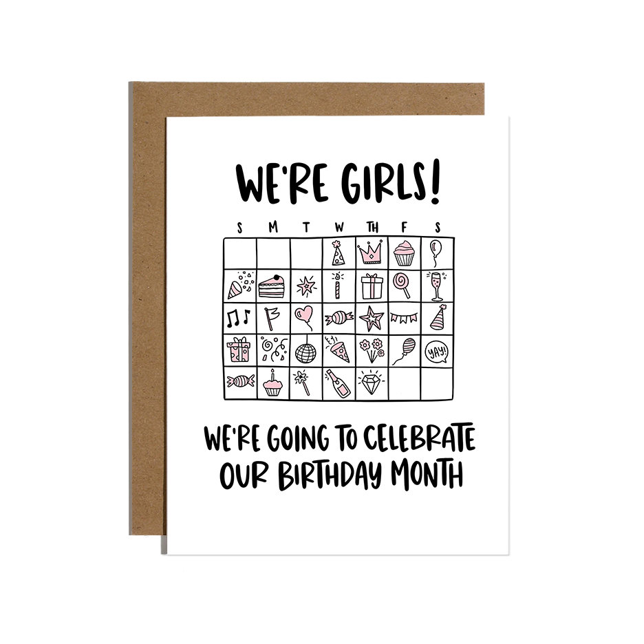 We're Girls Birthday Card