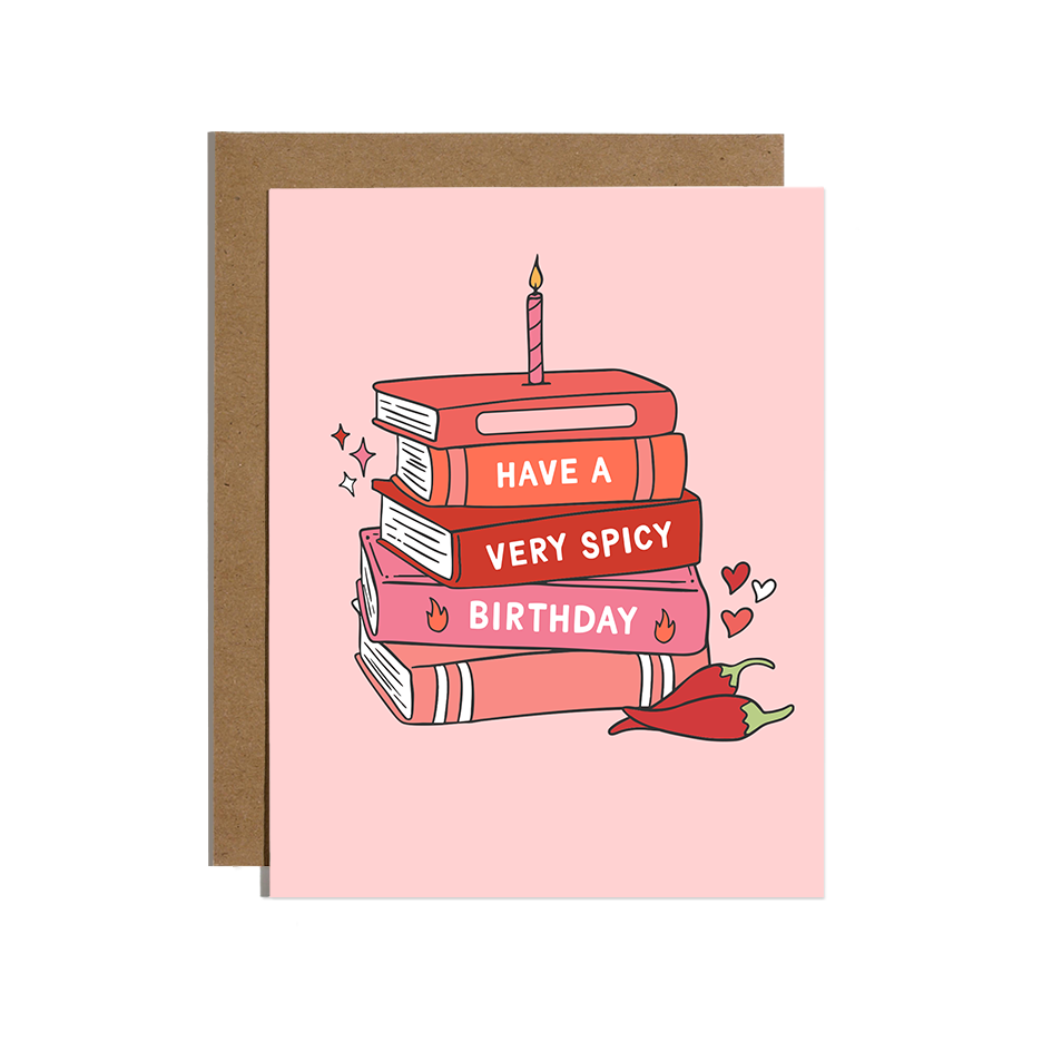 Spicy Books Birthday Card
