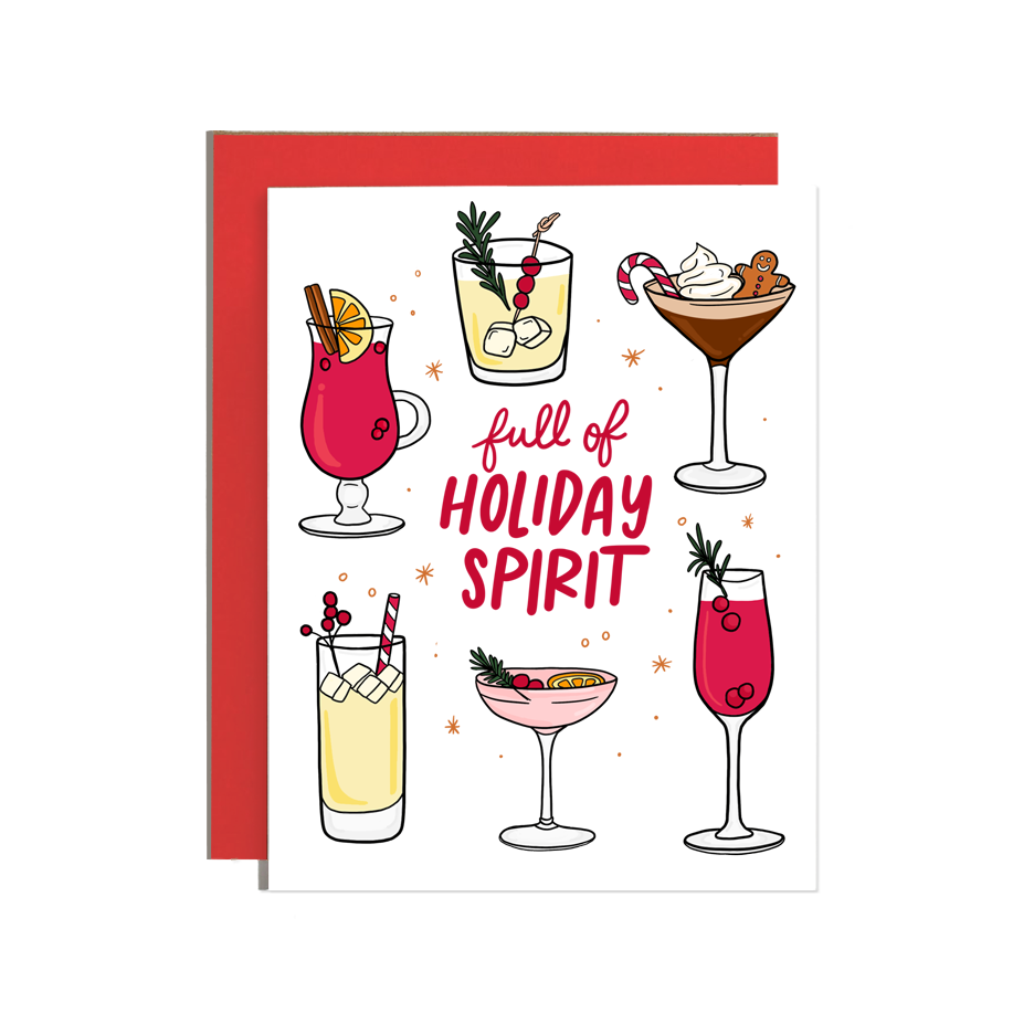 Full of Spirit Christmas Greetings Card