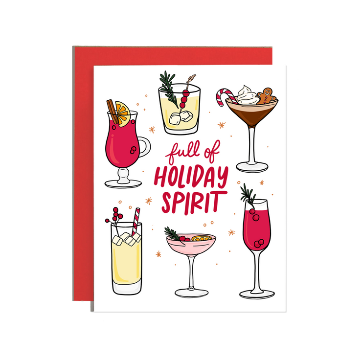 Full of Spirit Christmas Greetings Card