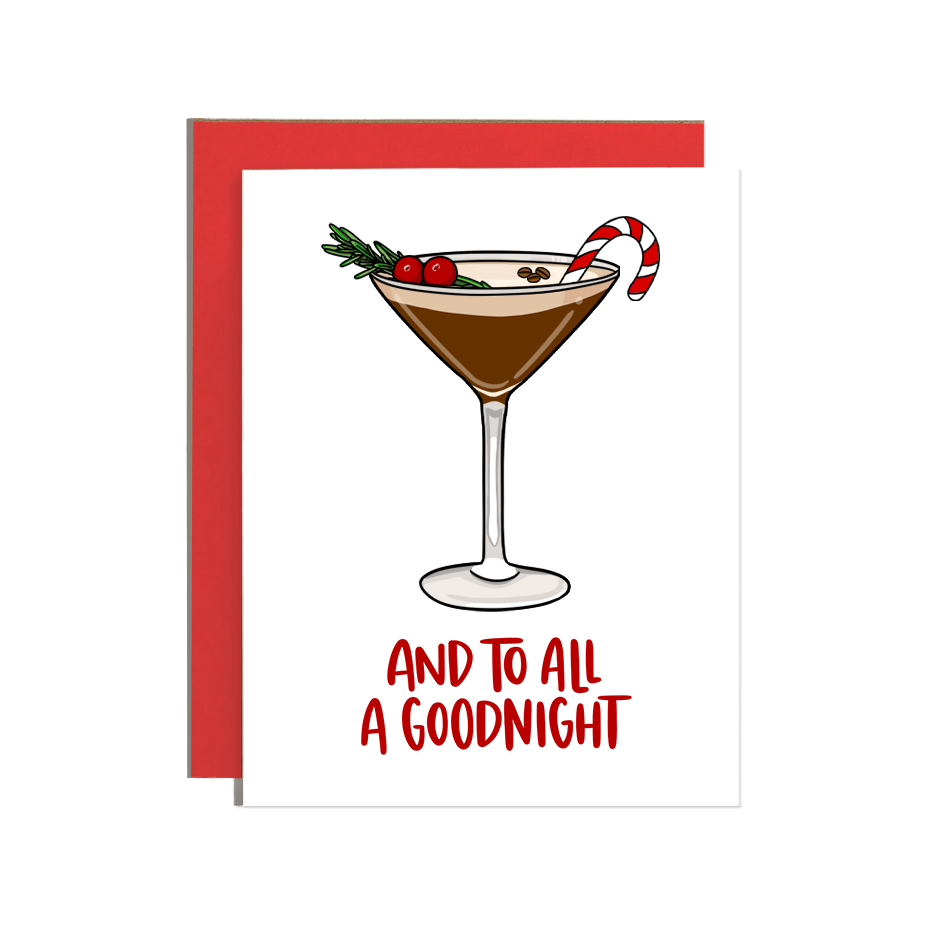 Espresso Martini Christmas Greetings Card