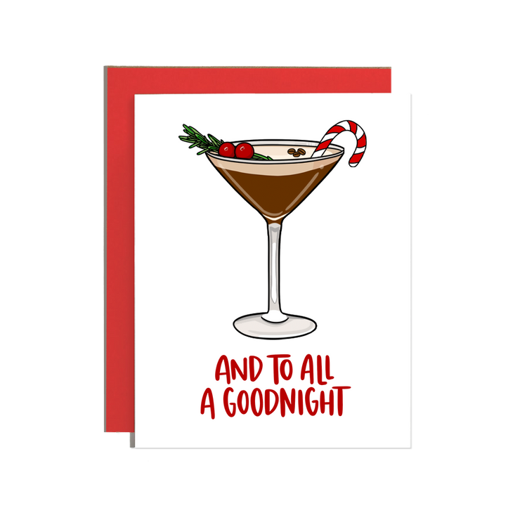 Espresso Martini Christmas Greetings Card