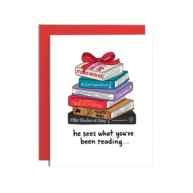 Books Christmas Greetings Card