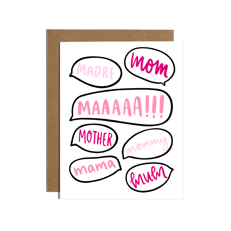 Mum Word Bubbles Greeting Card