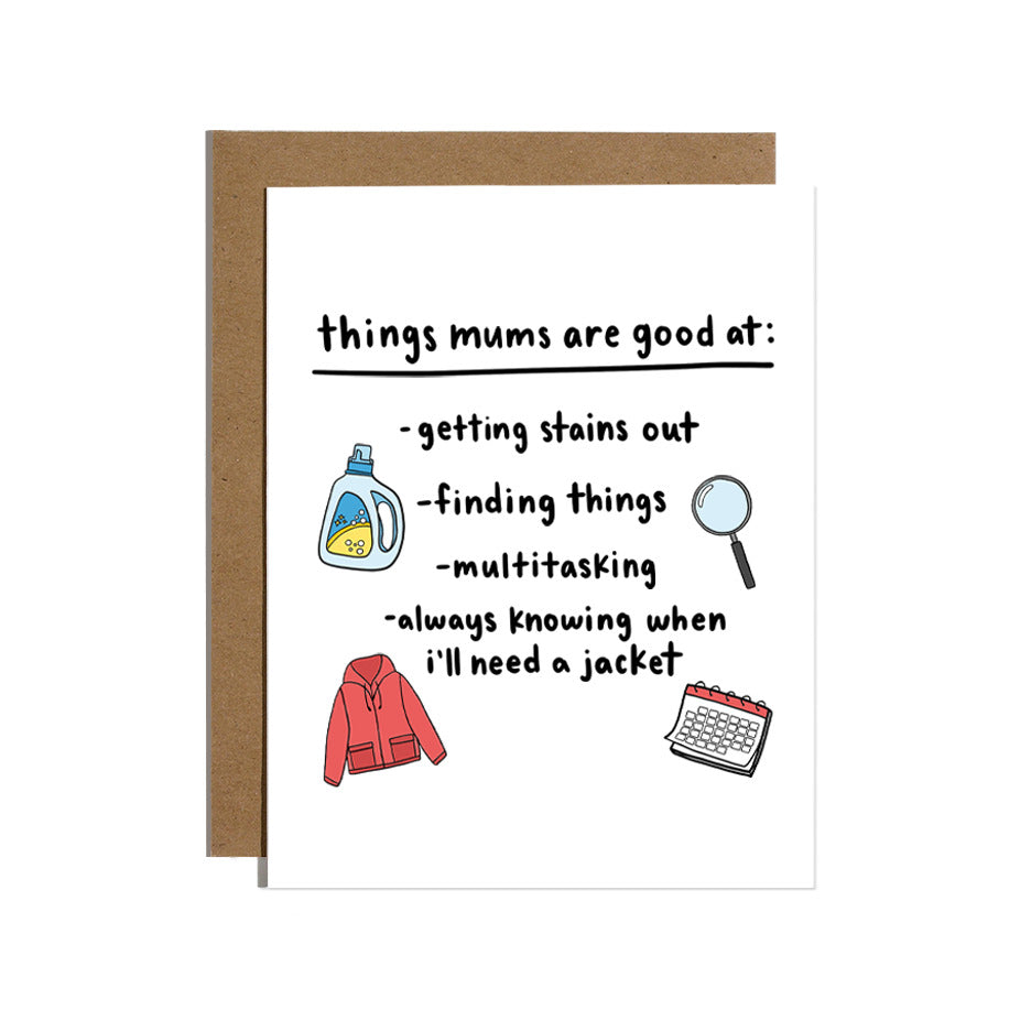 Mum Good At Greeting Card