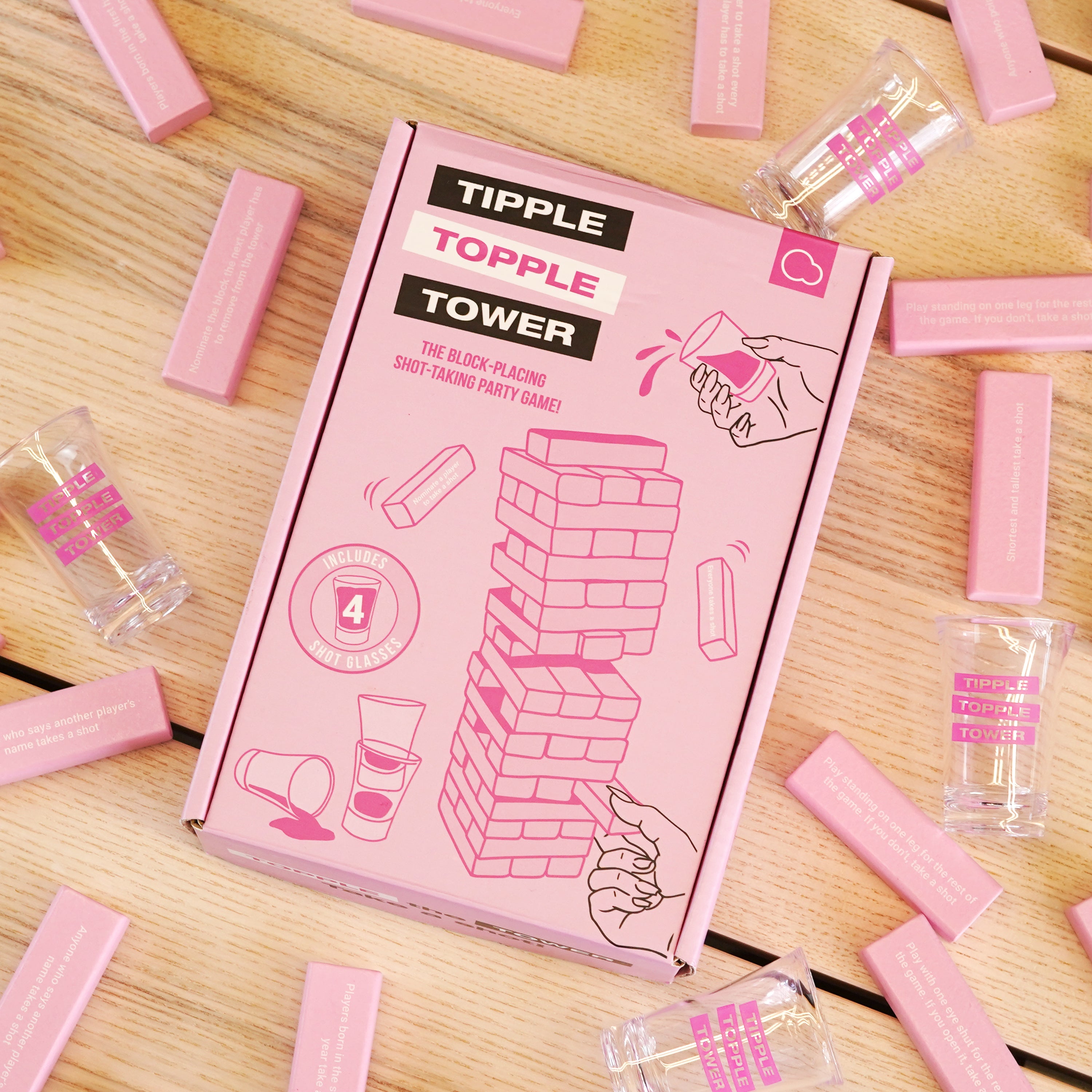 Tiphle Tipple Tumble Tower - Funny Drinking Games for Two People and Up ...