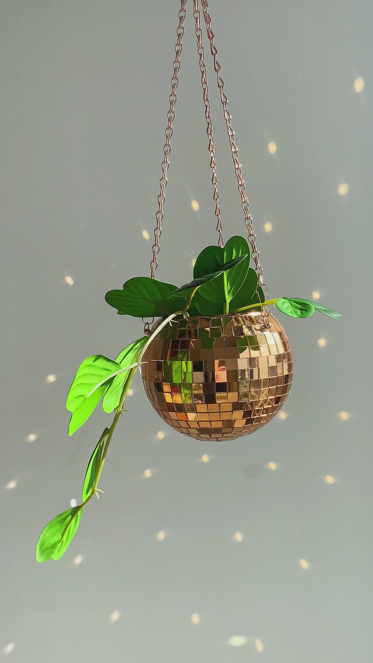 Disco Ball Hanging Planter - Rose Gold (6inch)