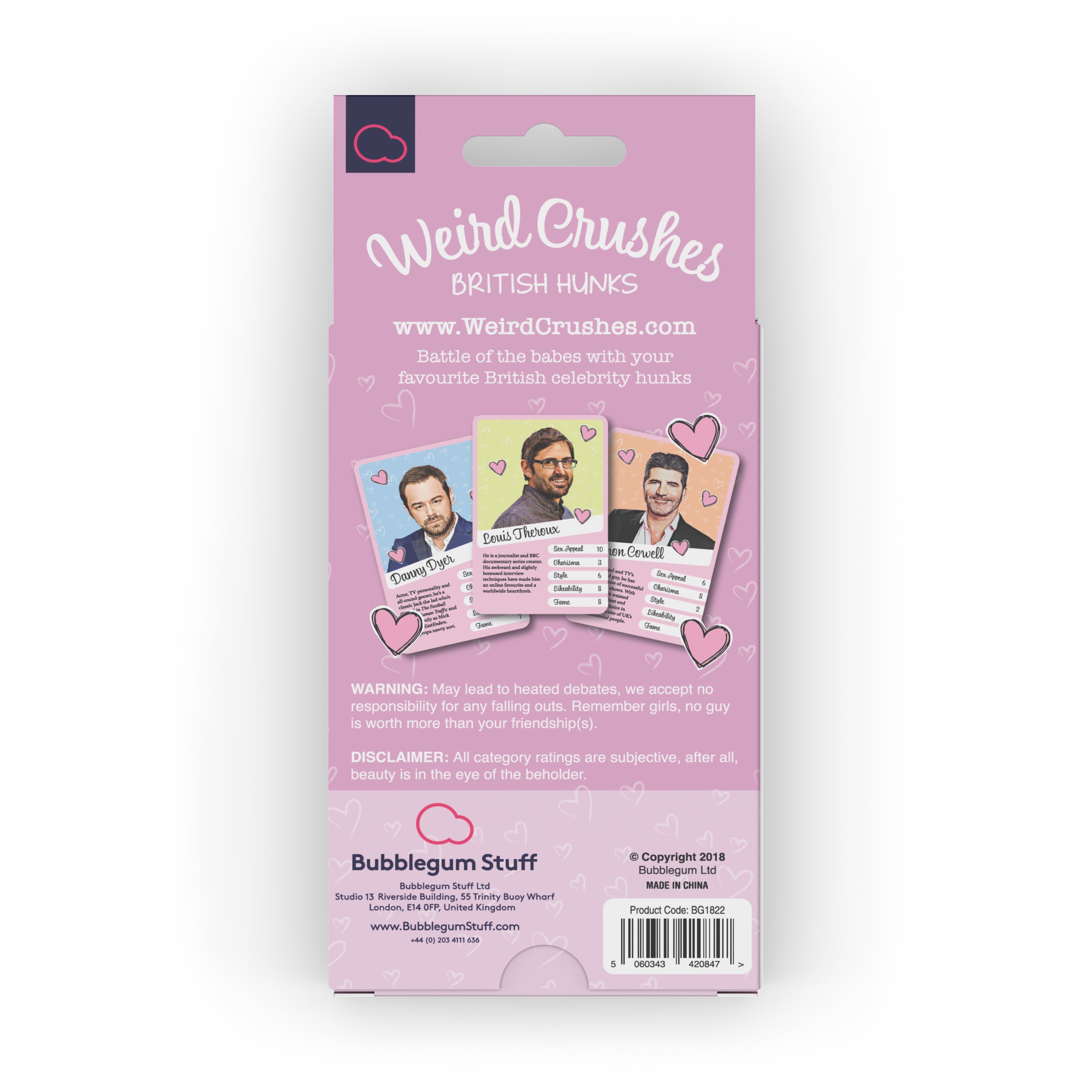Juego De Cartas Top Trumps Weird Crushes: British Hunks - Comedia, Para Adolescentes Y Adultos, 55 Cartas